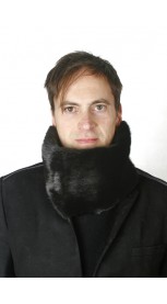 Black mink fur neck warmer, large, unisex